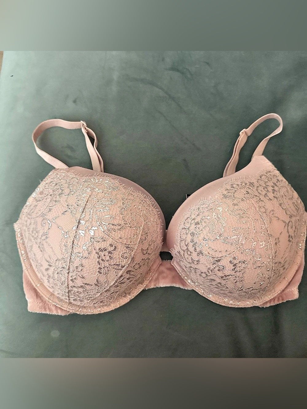 Victoria's Secret Bombshell Plunge Bra Floral Lace Pink 36D